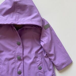 Hatley Toddler Purple Raincoat With Striped Terrycloth Lining Size 3T NWOT